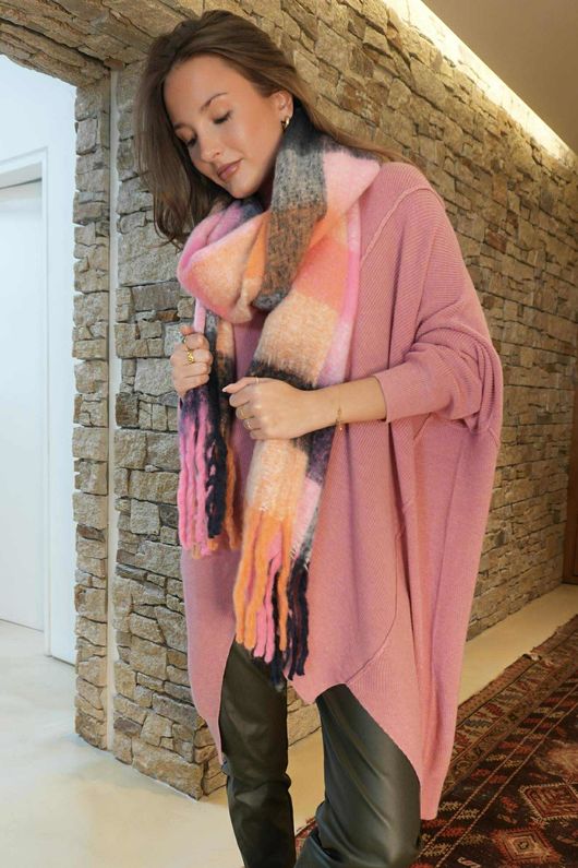 Paloma Oversized Grunge Knit Indian Rose